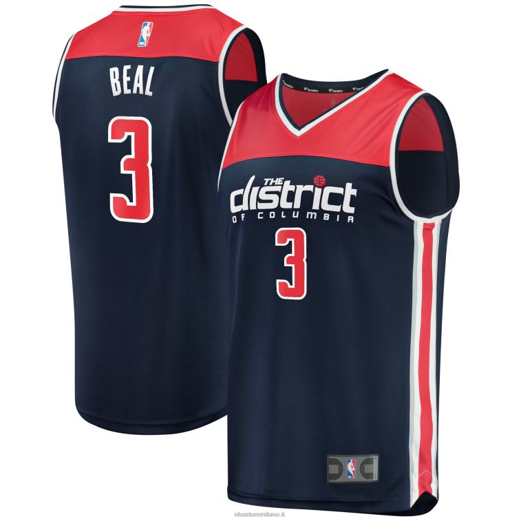 NBA 00F2L526 Washington Wizards Bradley Beal Navy Fast Break giocatore maglia