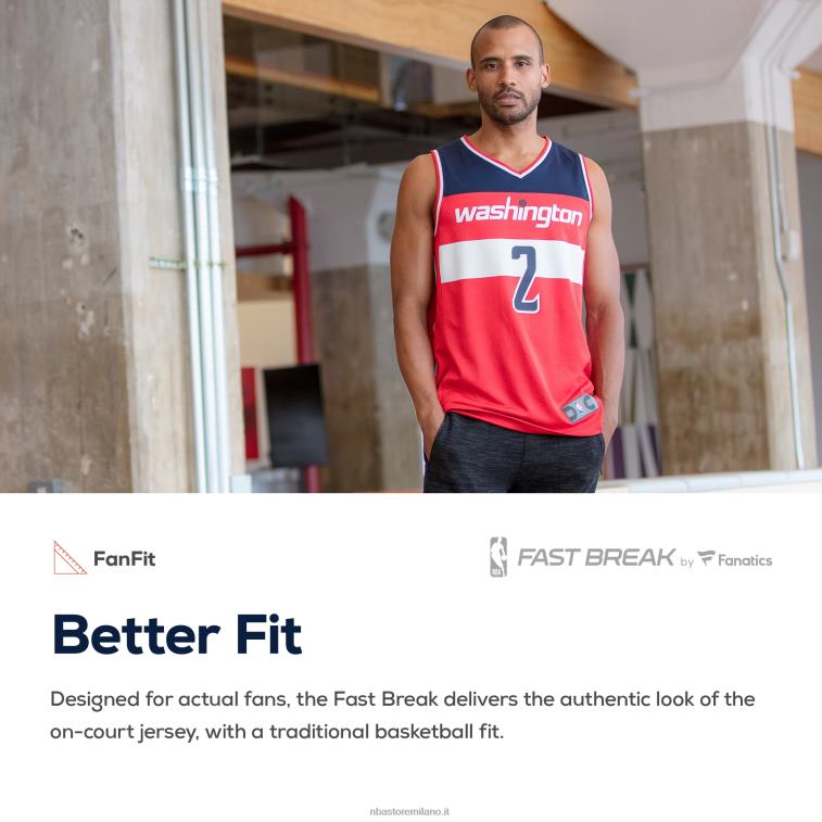 NBA 00F2L5814 maglia replica personalizzata dei Washington Wizards Red Fast Break