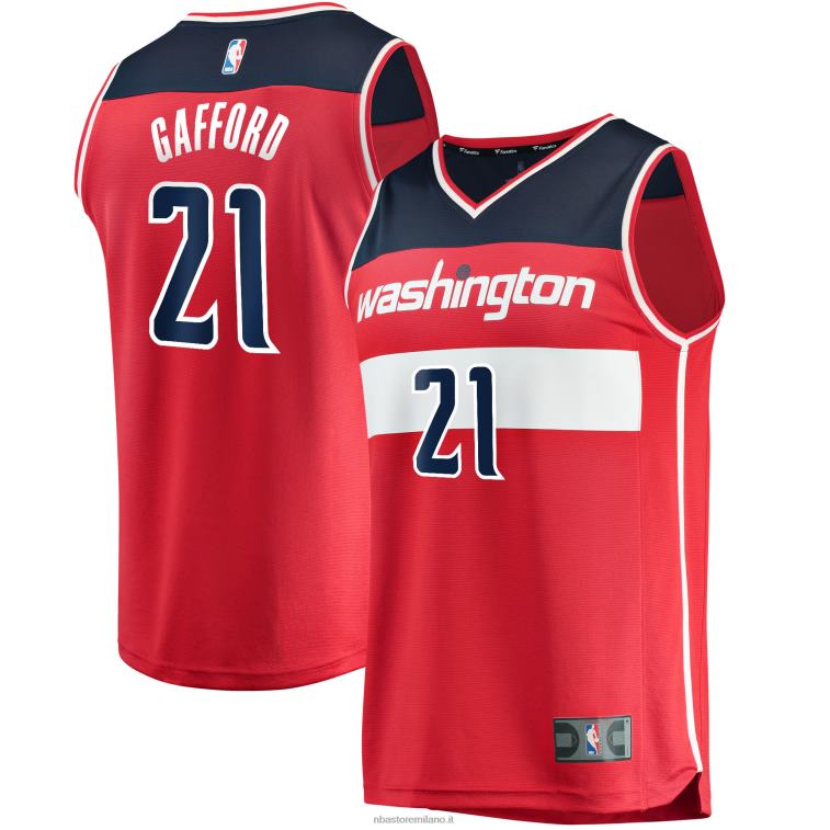 NBA 00F2L7740 Washington Wizards daniel gafford maglia replica fast break rossa