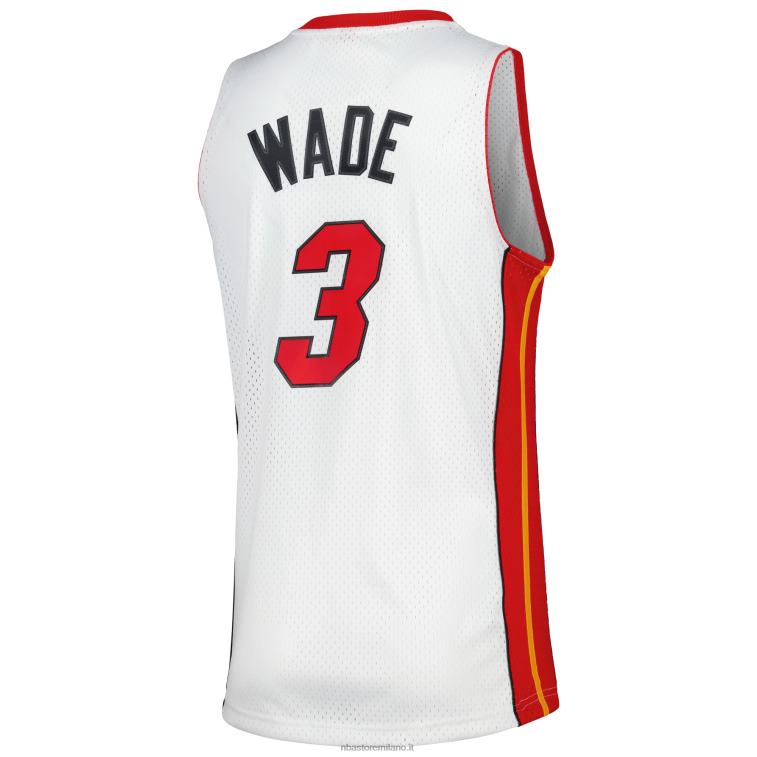 NBA 00F2L112 Miami Heat Dwyane Wade Mitchell & Ness White Hardwood Classics Swingman Jersey