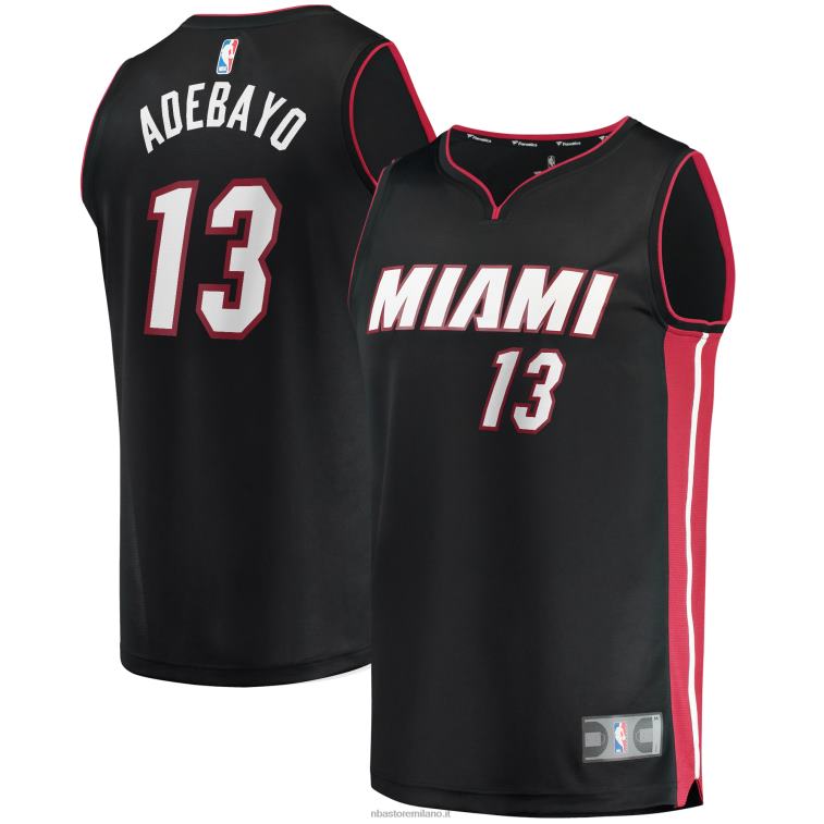 NBA 00F2L2281 Miami heat bam adebayo maglia replica fast break nera