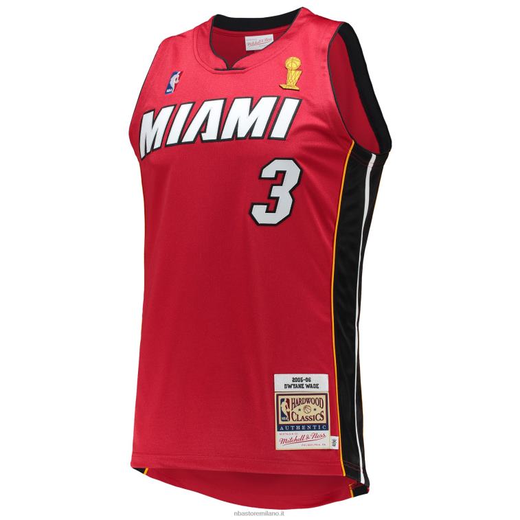 NBA 00F2L2818 miami heat dwyane wade mitchell & ness red hardwood classics maglia autentica