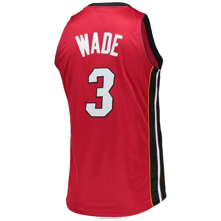 NBA 00F2L2818 miami heat dwyane wade mitchell & ness red hardwood classics maglia autentica