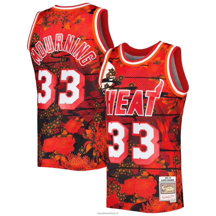 NBA 00F2L3956 miami heat alonzo lutto mitchell & ness red hardwood classics lunar new year swingman jersey