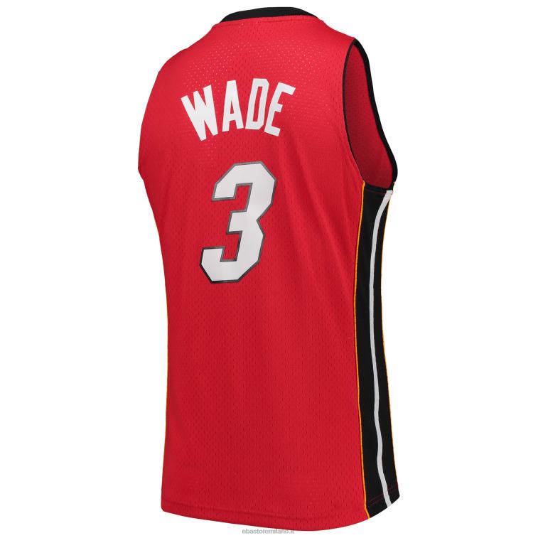 NBA 00F2L4654 miami heat dwyane wade mitchell & ness rosso big & tall hardwood classici maglia swingman