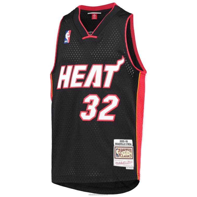 NBA 00F2L6023 miami heat shaquille o\'neal black big & tall hardwood classici maglia swingman