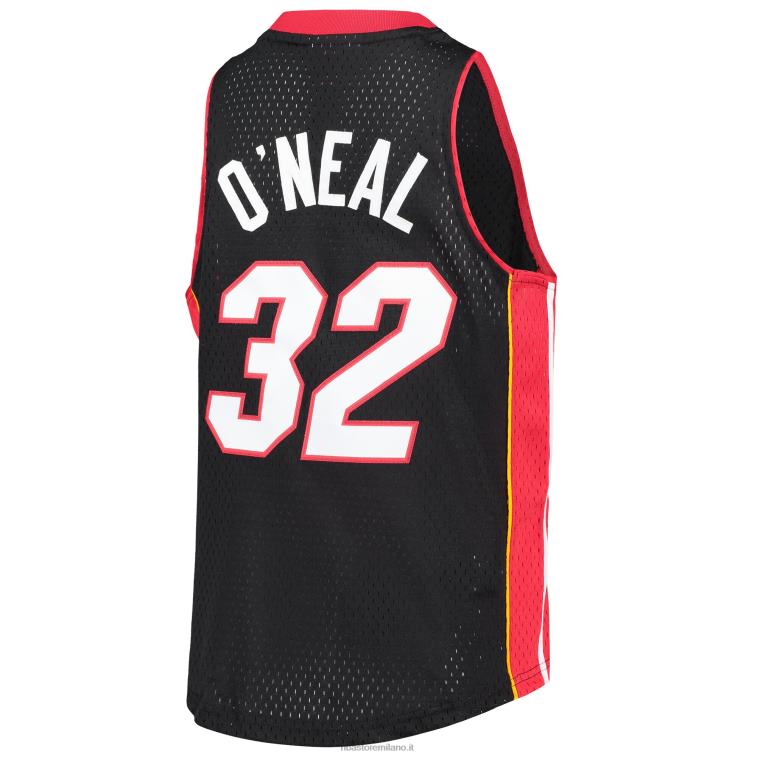 NBA 00F2L6023 miami heat shaquille o\'neal black big & tall hardwood classici maglia swingman