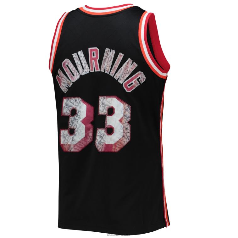 NBA 00F2L6392 Miami Heat Alonzo lutto Black Hardwood Classics 75th Anniversary Diamond Swingman Jersey