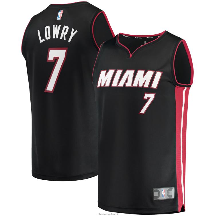 NBA 00F2L6690 Miami Heat Kyle Lowry maglia nera replica fast break