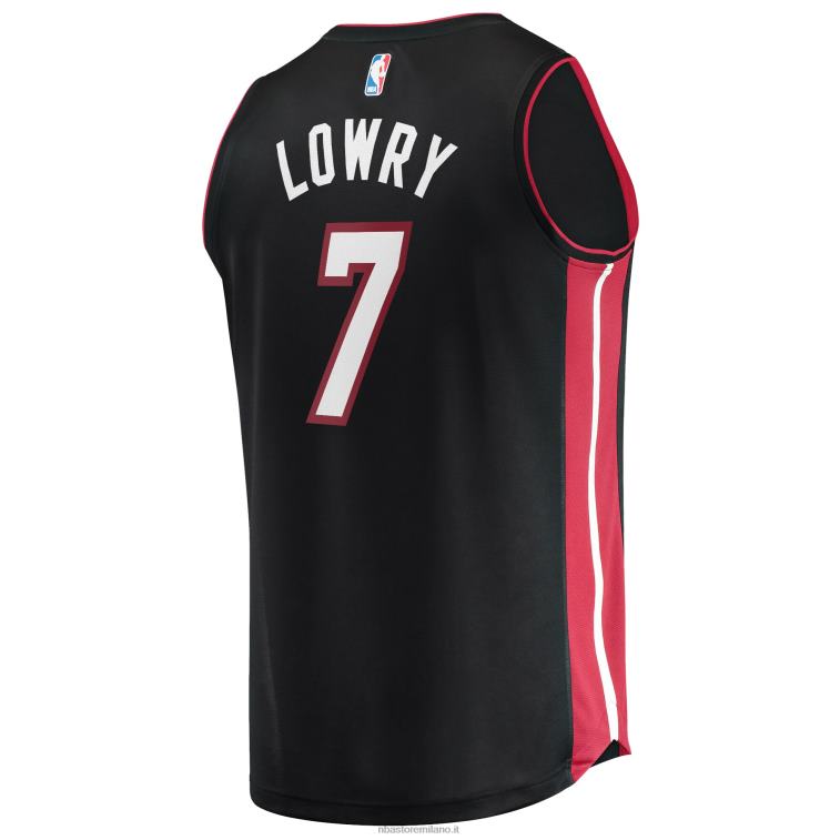 NBA 00F2L6690 Miami Heat Kyle Lowry maglia nera replica fast break