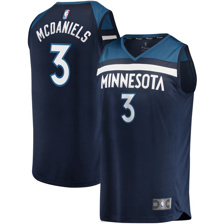 NBA 00F2L1097 maglia minnesota timberwolves jaden mcdaniels navy replica fast break