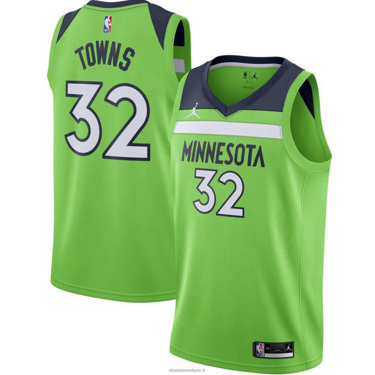 NBA 00F2L11478 Minnesota Timberwolves Karl-Anthony Town Jordan marca maglia swingman verde