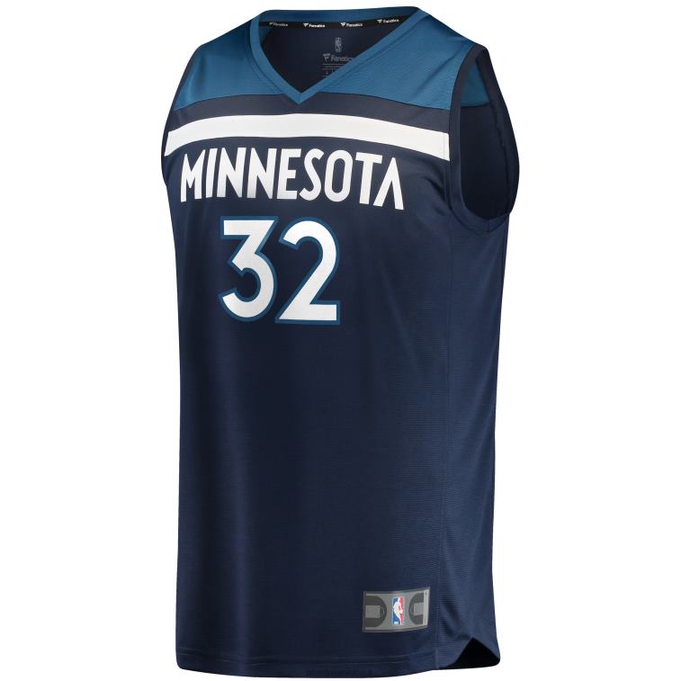 NBA 00F2L1585 Minnesota Timberwolves Karl-Anthony Town Navy replica maglia giocatore fast break