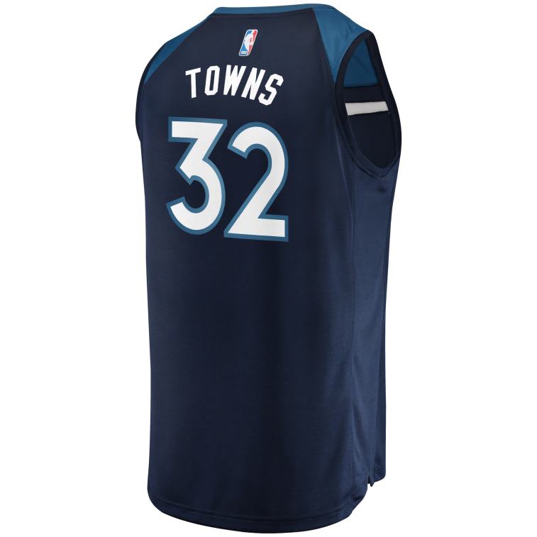 NBA 00F2L1585 Minnesota Timberwolves Karl-Anthony Town Navy replica maglia giocatore fast break