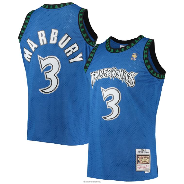 NBA 00F2L2206 Minnesota Timberwolves Stephon Marbury Mitchell & Ness Blue Hardwood Classics Swingman Jersey