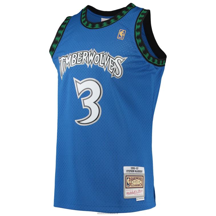 NBA 00F2L2206 Minnesota Timberwolves Stephon Marbury Mitchell & Ness Blue Hardwood Classics Swingman Jersey