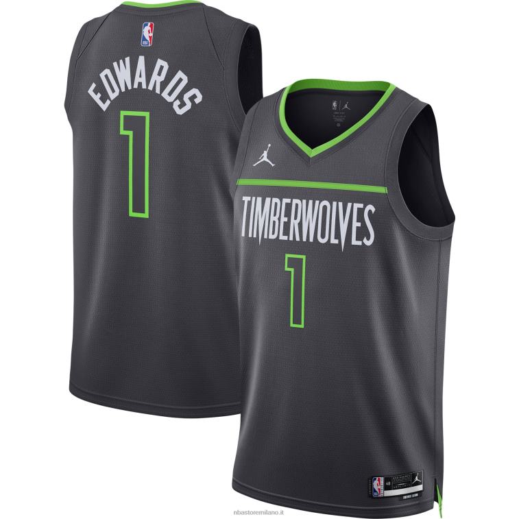 NBA 00F2L2723 minnesota timberwolves anthony edwards jordan marca maglia swingman antracite