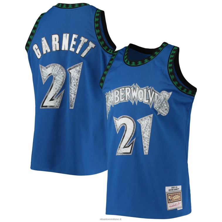 NBA 00F2L2888 Minnesota Timberwolves Kevin Garnett Blue Hardwood Classics 75th Anniversary Diamond Swingman Jersey