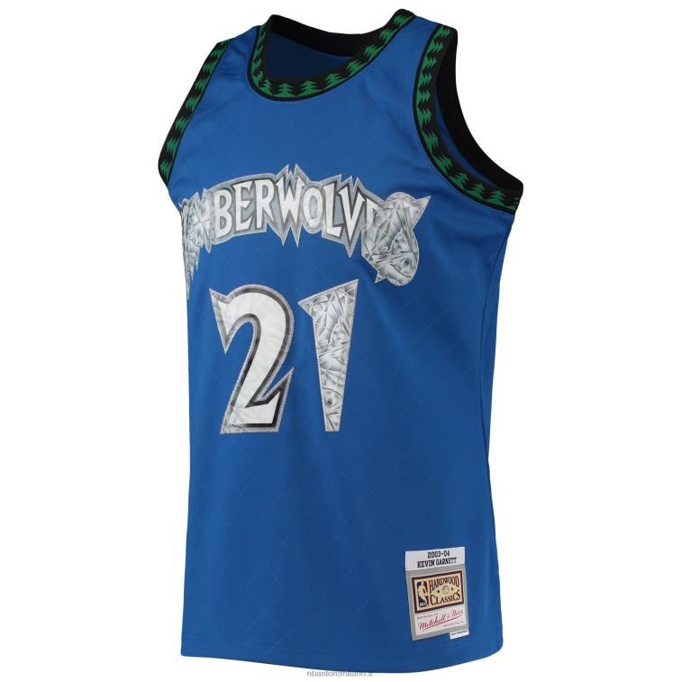 NBA 00F2L2888 Minnesota Timberwolves Kevin Garnett Blue Hardwood Classics 75th Anniversary Diamond Swingman Jersey