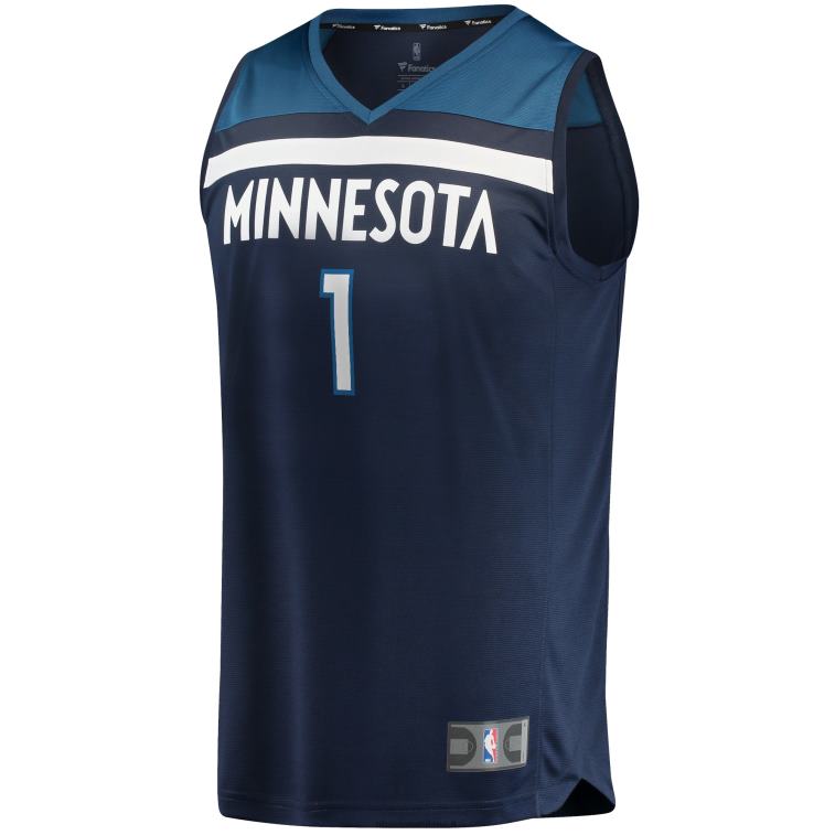 NBA 00F2L428 Minnesota Timberwolves Anthony Edwards Navy Fast Break Replica Jersey