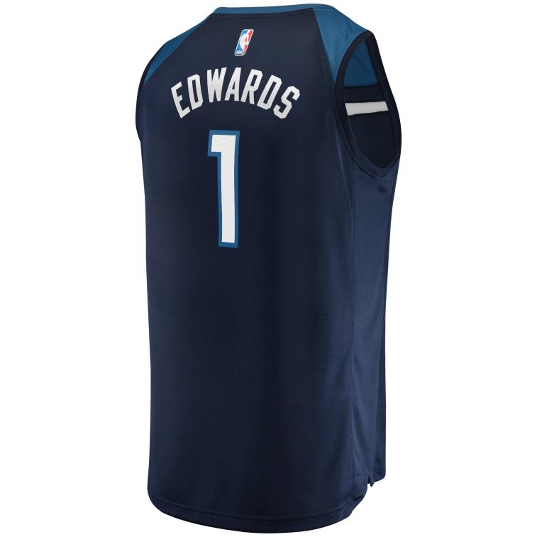 NBA 00F2L428 Minnesota Timberwolves Anthony Edwards Navy Fast Break Replica Jersey