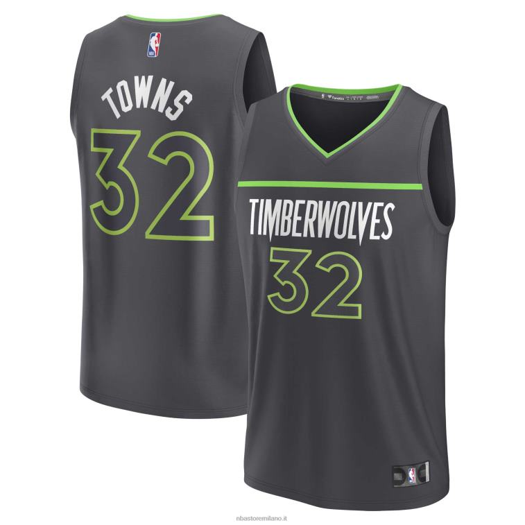 NBA 00F2L4477 Minnesota Timberwolves Karl-Anthony Town antracite maglia replica fast break