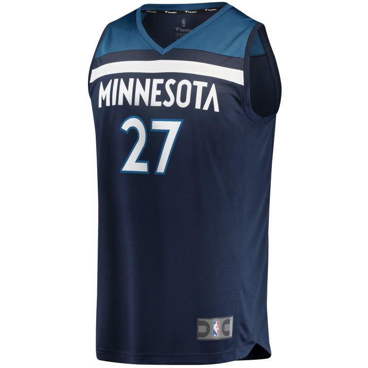 NBA 00F2L7728 Minnesota Timberwolves Rudy Gobert Navy Fast Break Replica Jersey