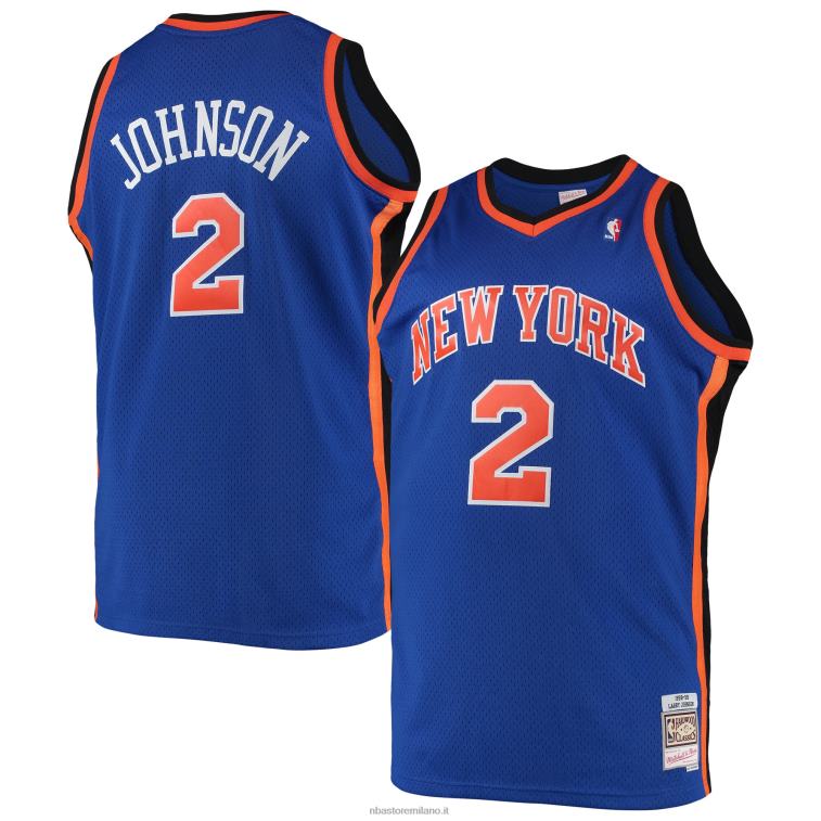 NBA 00F2L1096 maglia swingman larry johnson new york knicks mitchell & ness blue big & tall hardwood classics