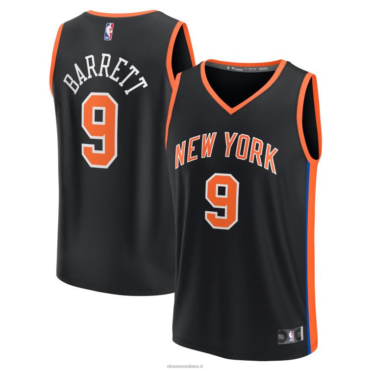 NBA 00F2L1255 maglia fastbreak nera rj barrett dei new york knicks