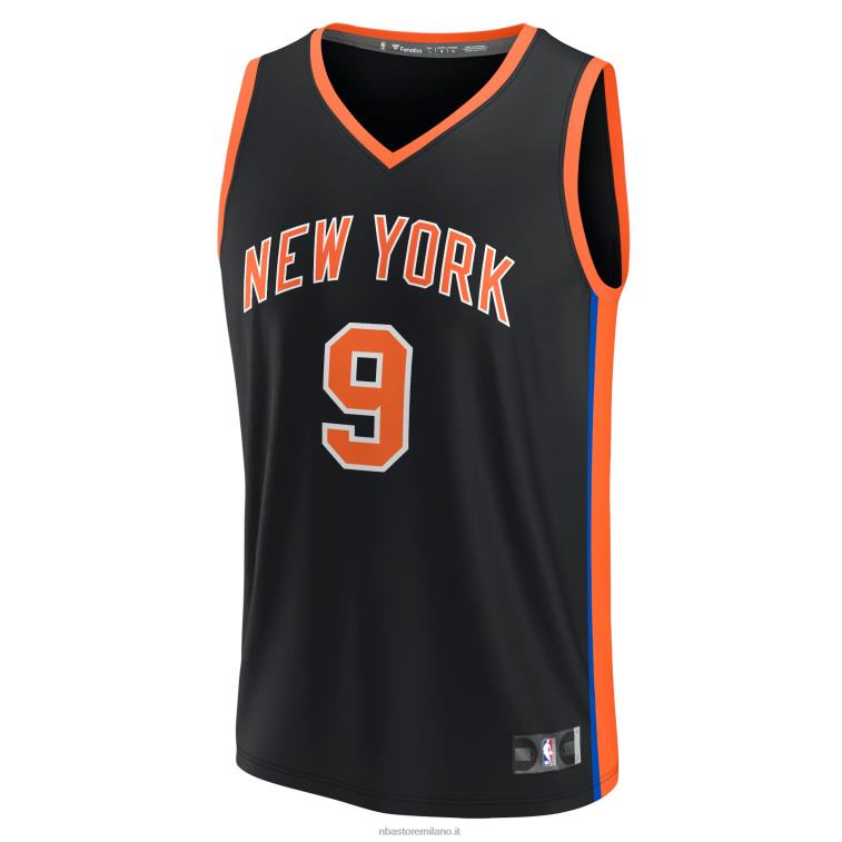 NBA 00F2L1255 maglia fastbreak nera rj barrett dei new york knicks