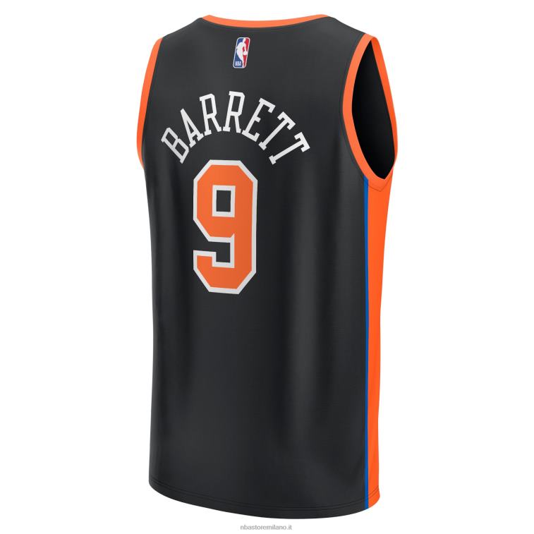NBA 00F2L1255 maglia fastbreak nera rj barrett dei new york knicks