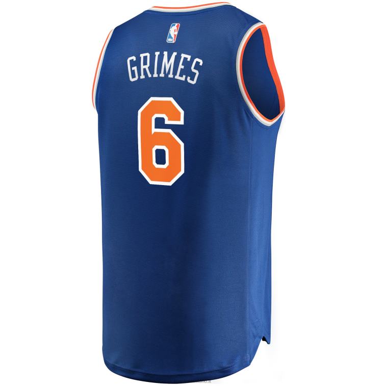 NBA 00F2L1693 New York Knicks Quentin Grimes maglia replica fast break blu