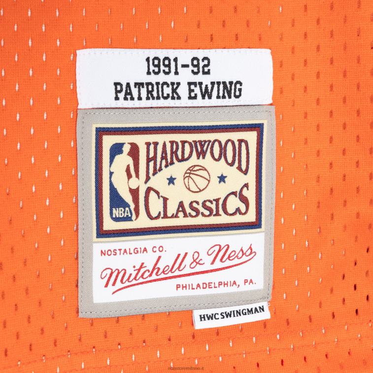 NBA 00F2L170 new york knicks patrick ewing mitchell & ness blue/orange hardwood classics split swingman jersey
