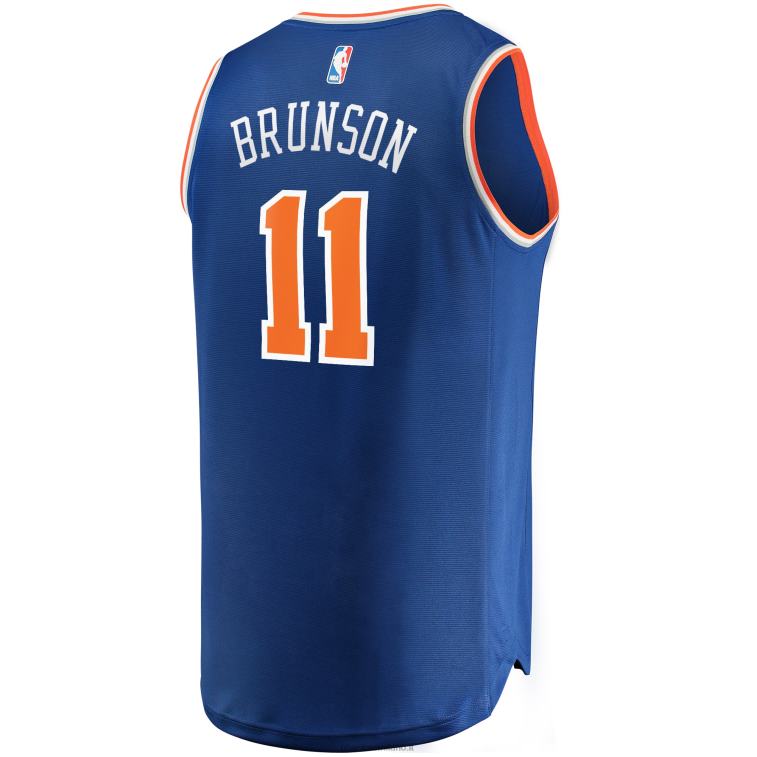 NBA 00F2L18 New York Knicks Jalen Brunson maglia replica fast break blu