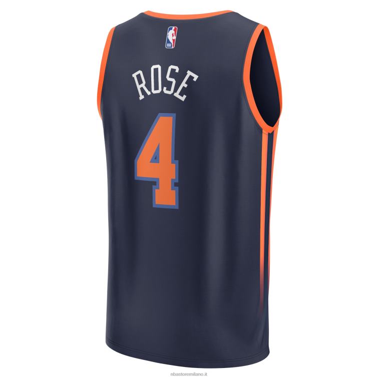 NBA 00F2L2111 New York Knicks derrick rose navy maglia replica fast break