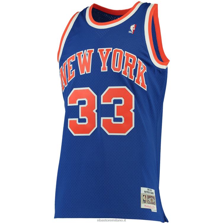 NBA 00F2L240 new york knicks patrick ewing mitchell & ness maglia blu big & tall hardwood classics