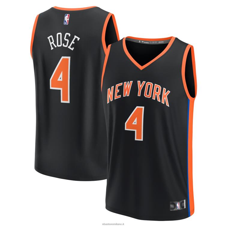 NBA 00F2L295 New York Knicks derrick rose maglia fastbreak nera