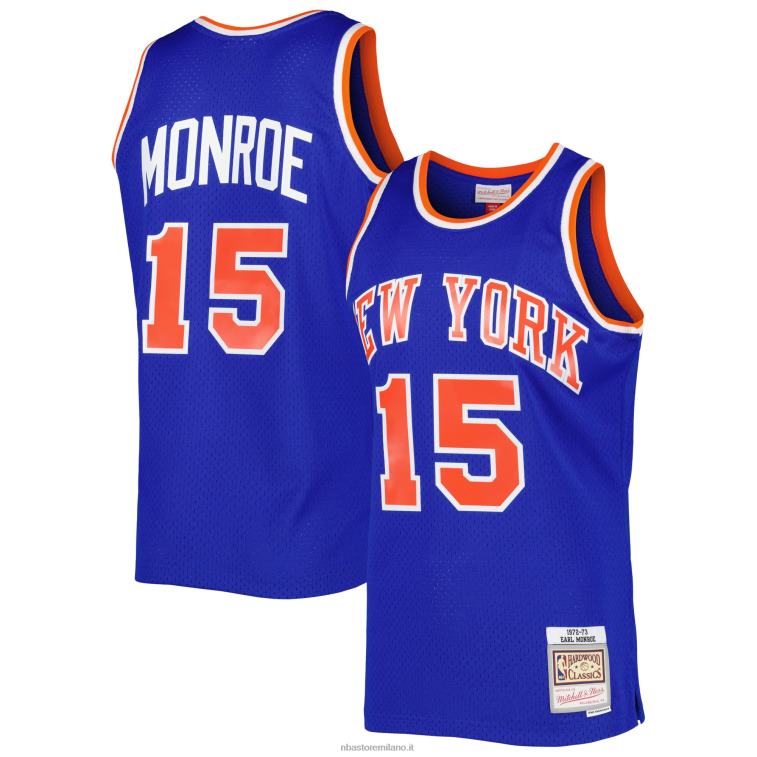 NBA 00F2L3325 new york knicks earl monroe mitchell & ness blue hardwood classics 197swingman jersey