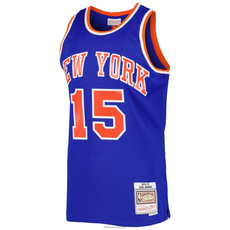 NBA 00F2L3325 new york knicks earl monroe mitchell & ness blue hardwood classics 197swingman jersey