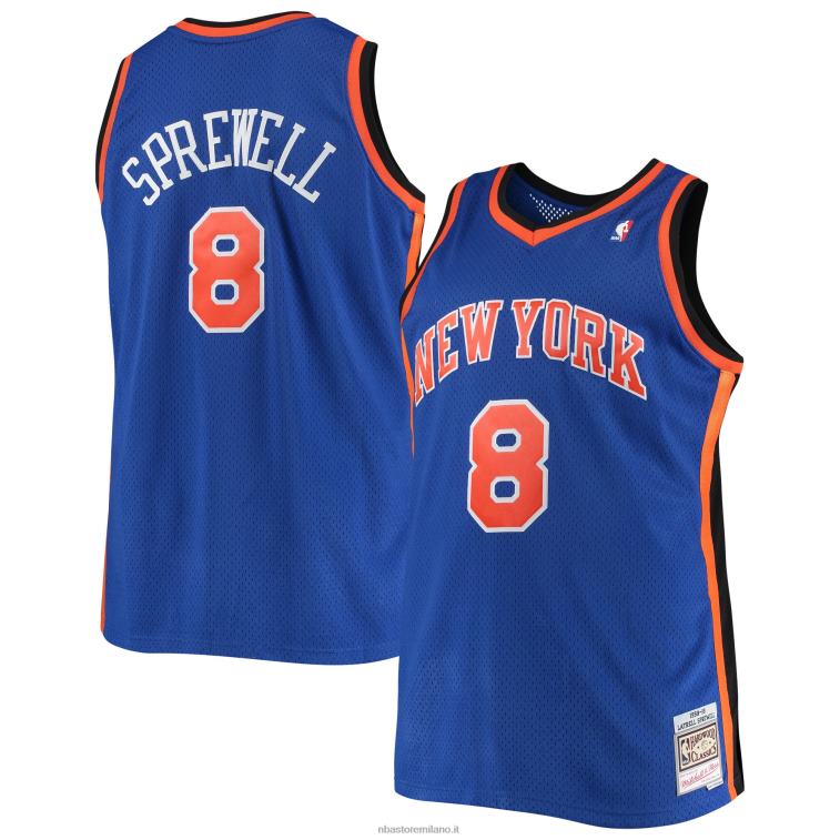 NBA 00F2L4471 Maglia New York Knicks Latrell Sprewell Mitchell & Ness Blue Big & Tall Hardwood Classics