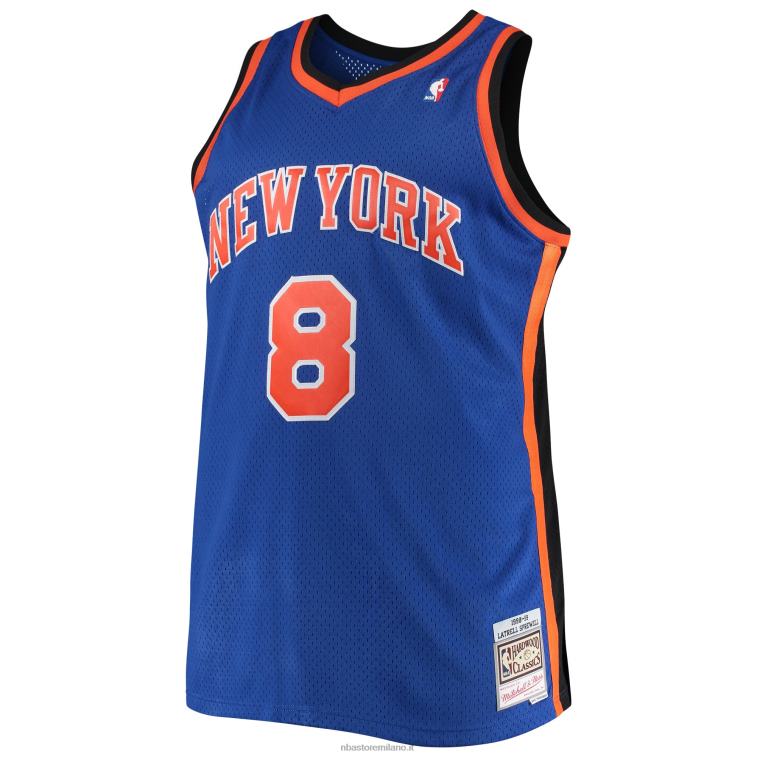 NBA 00F2L4471 Maglia New York Knicks Latrell Sprewell Mitchell & Ness Blue Big & Tall Hardwood Classics