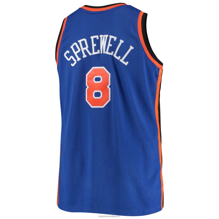 NBA 00F2L4471 Maglia New York Knicks Latrell Sprewell Mitchell & Ness Blue Big & Tall Hardwood Classics