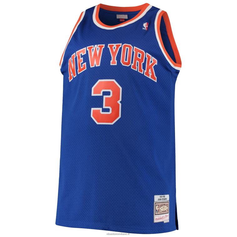NBA 00F2L4814 John Starks New York Knicks Mitchell & Ness Blue Big & Tall Hardwood Classics Maglia Swingman