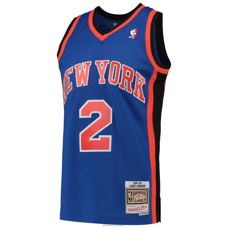 NBA 00F2L5515 maglia swingman dei New York Knicks Larry Johnson Mitchell & Ness Blue Hardwood Classics