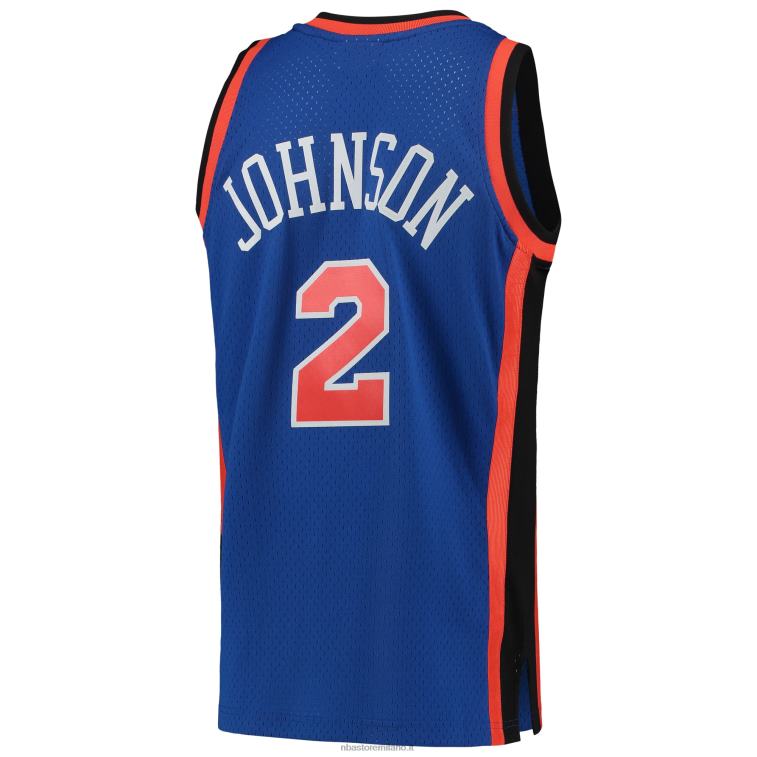 NBA 00F2L5515 maglia swingman dei New York Knicks Larry Johnson Mitchell & Ness Blue Hardwood Classics