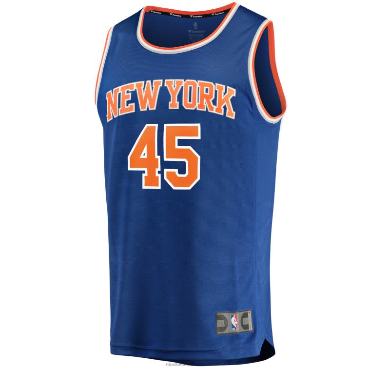NBA 00F2L5553 New York Knicks Jericho Sims maglia replica fast break blu