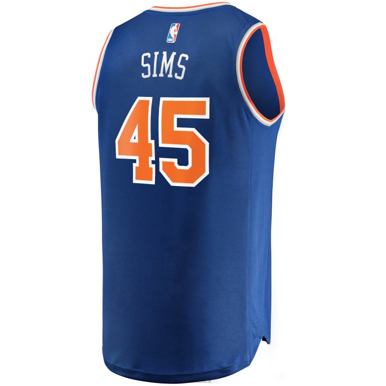 NBA 00F2L5553 New York Knicks Jericho Sims maglia replica fast break blu
