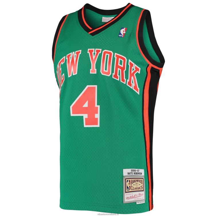 NBA 00F2L5811 new york knicks nate robinson mitchell & ness green hardwood classici maglia swingman