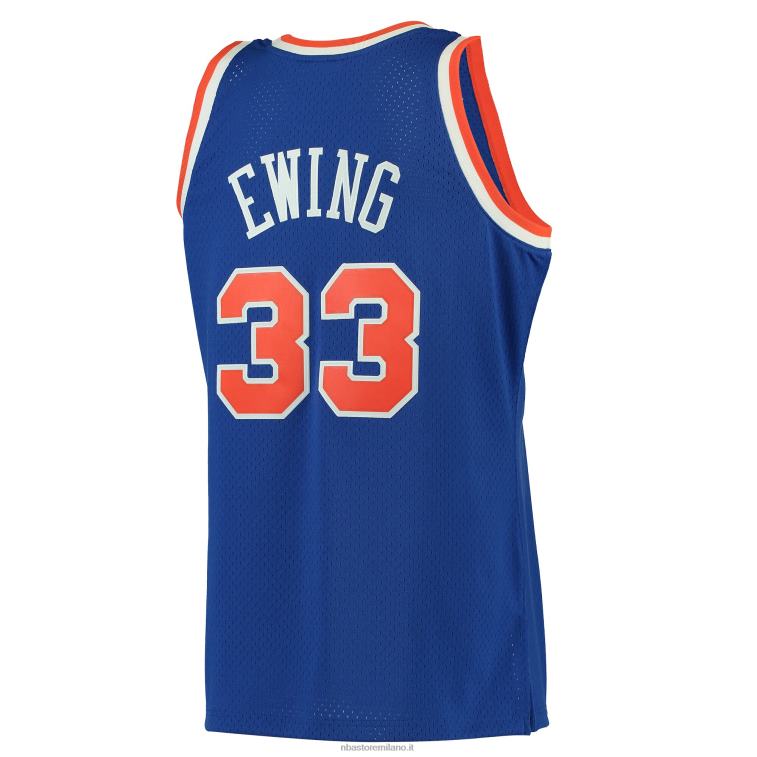 NBA 00F2L581 New York Knicks Patrick Ewing Mitchell & Ness Blue Hardwood Classics Maglia Swingman
