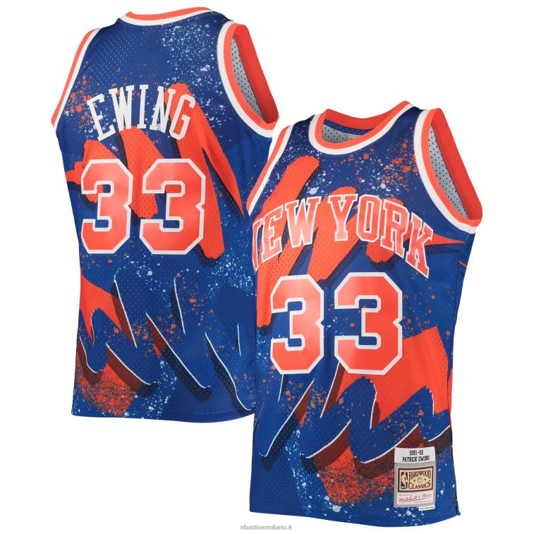 NBA 00F2L5983 new york knicks patrick ewing mitchell & ness blue hardwood classics hyper hoops swingman jersey